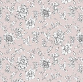 rolgordijn bloemenprint roze 1830 semi-tranpsraant dessin